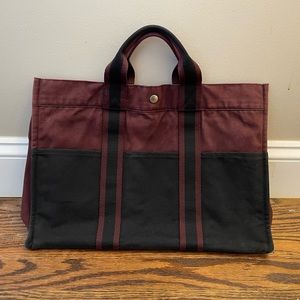 Authentic Hermès Fourre Tout MM cotton canvas tote